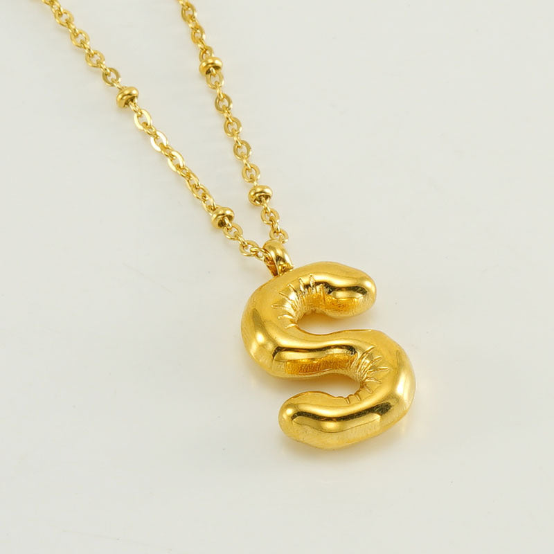 Wholesale Bubble Letter 18K Stainless Steel Necklace