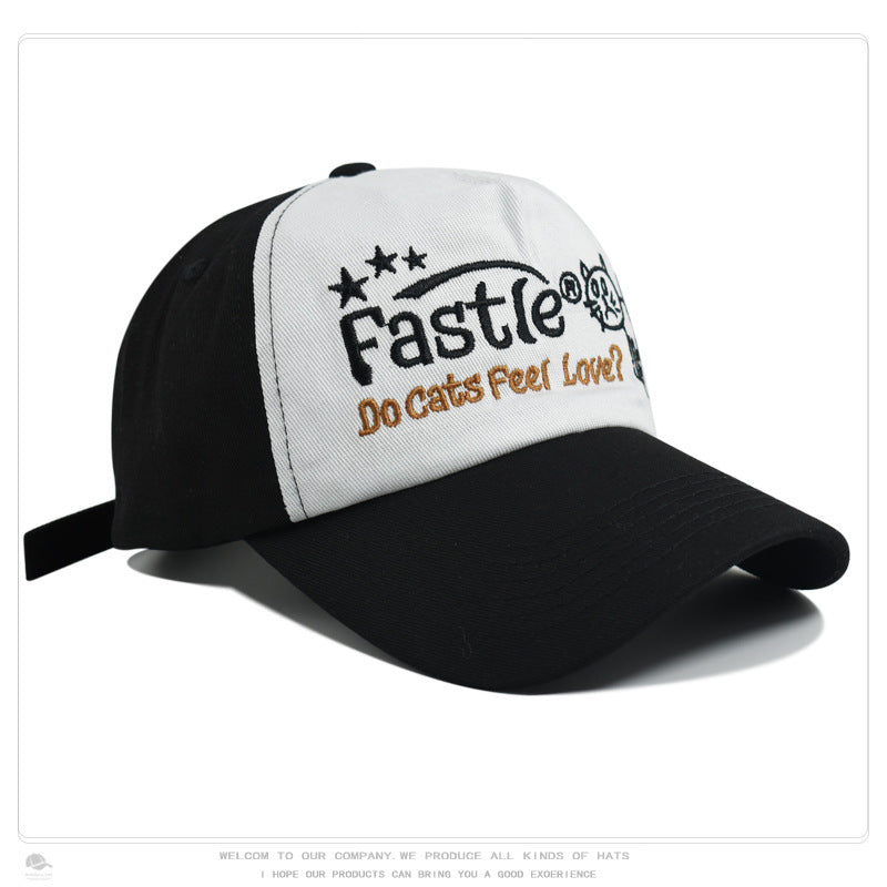 Wholesale Soft Top Cat Letter Embroidered Cotton Baseball Hat