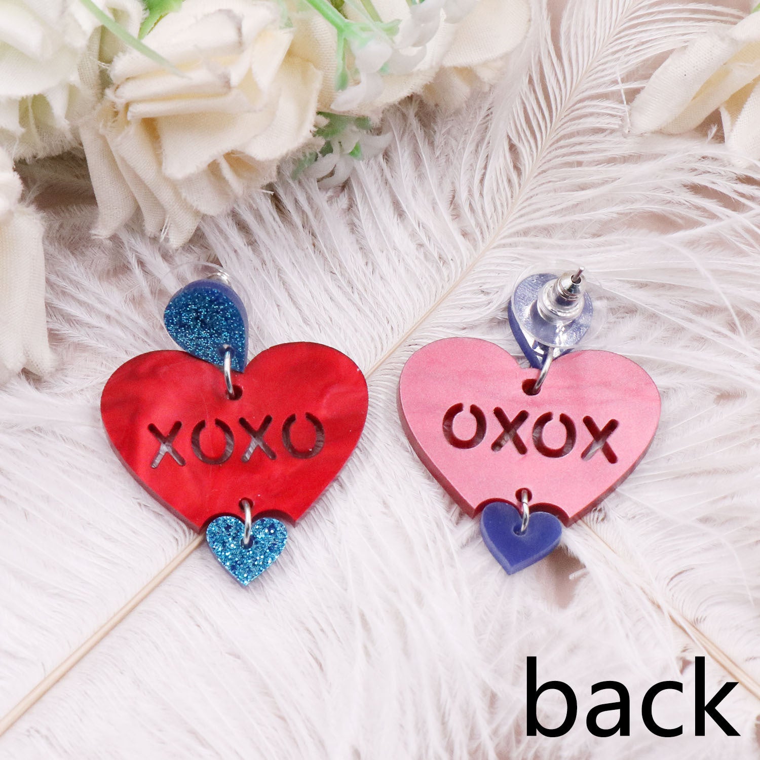 Wholesale Valentine's Day Red Love Letters Acrylic Earrings