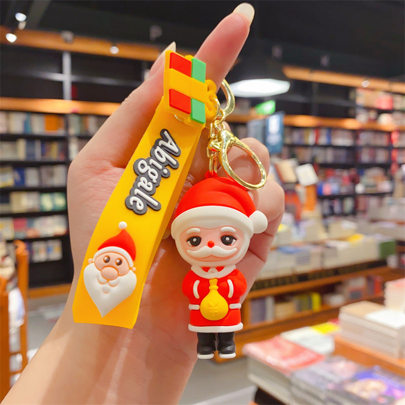 Wholesale Plastic Cartoon Christmas Christmas Tree Snowman Keychain