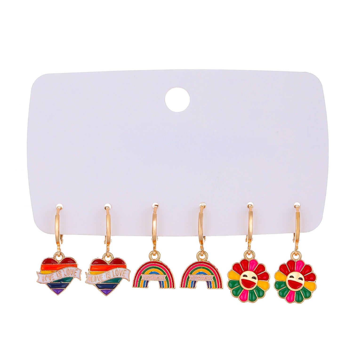 Wholesale Rainbow Alloy Earring Set
