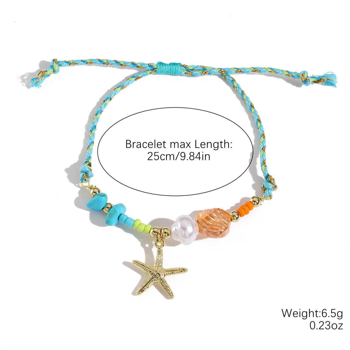 Wholesale Braided Colored Rope Necklace Pearl Shell Starfish Ceramic Fish Pendant Bohemian Necklace