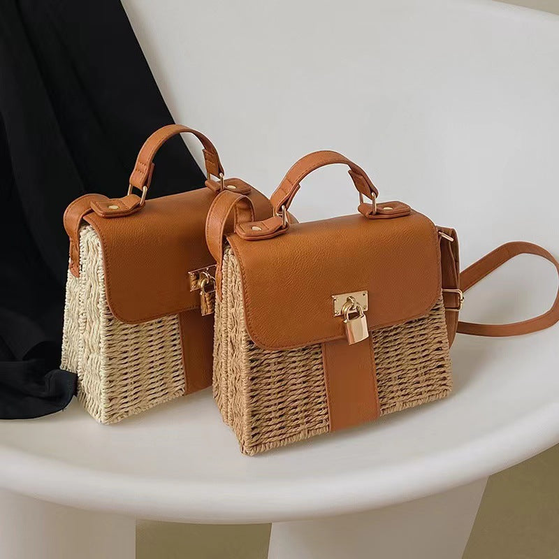 Wholesale Straw Crossbody Bag Versatile Small Square Handbag