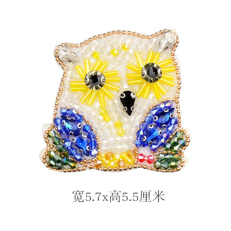 Wholesale DIY Handmade Beaded Cloth Stickers Cat Fox Owl Hat Clothes Decoration