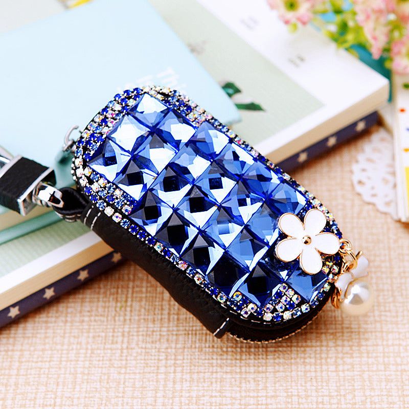 Wholesale Diamond Inlaid Leather Keychain Bags
