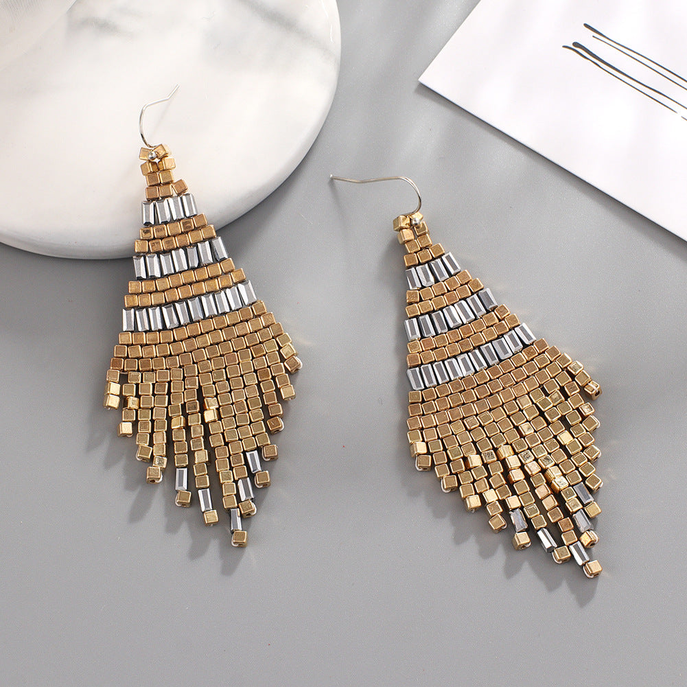 Wholesale Bohemian Handmade Retro Ethnic Style Sumi Pearl Earrings