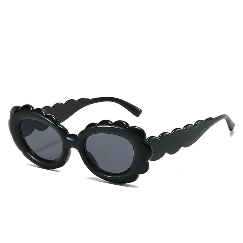 Wholesale Oval Fashion Sunflower Flower Sunglasses