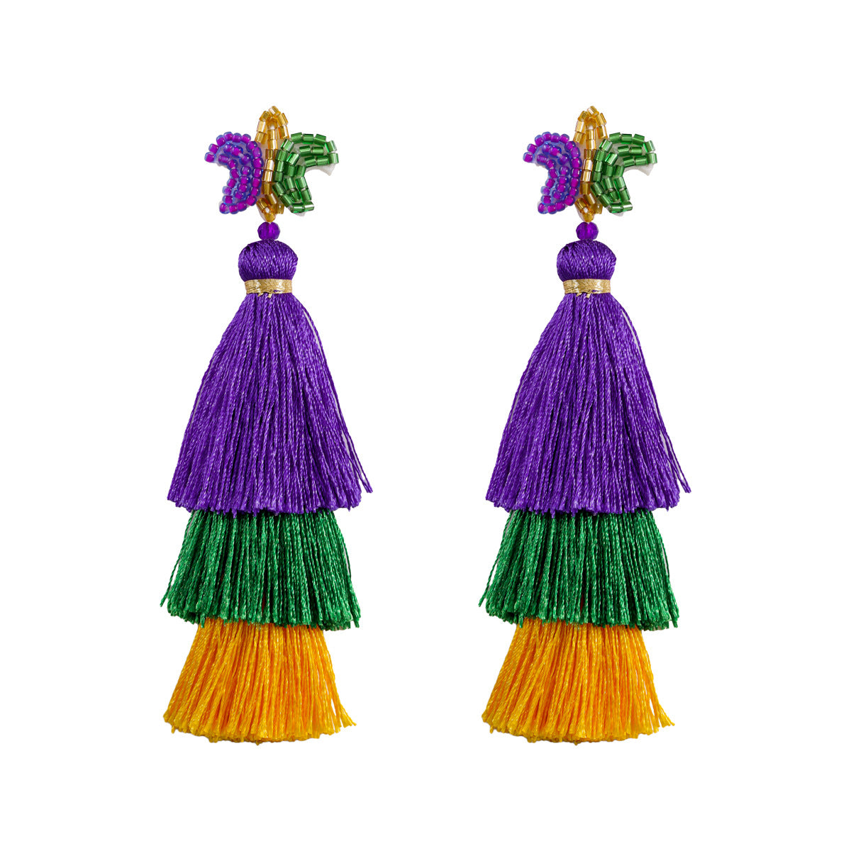 Wholesale New Colorful Knitted Alloy Handmade Rice Bead Earrings Fashion Unique Design Sensibility Trendy Festival Earrings Jewelry