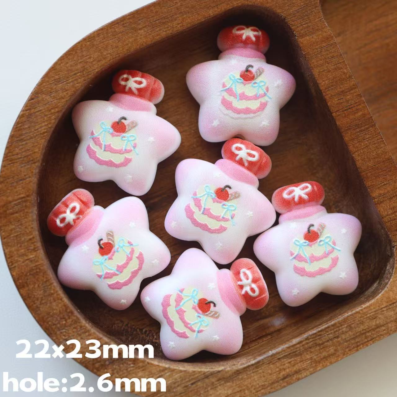 Wholesale 10pcs Wishing bottle embossed printed frosted star bottle DIY beads