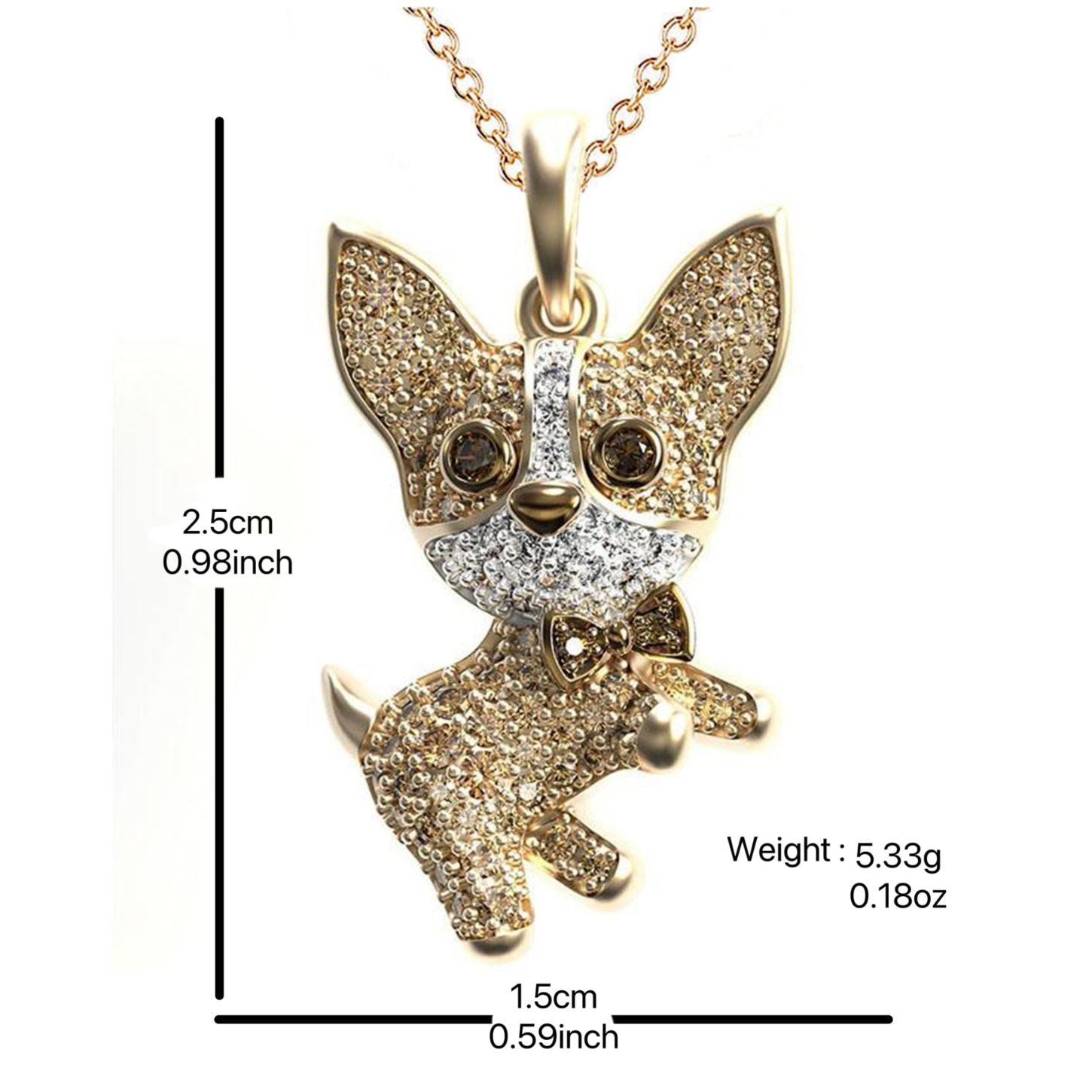 Wholesale Lovely Corgi Diamond Necklace