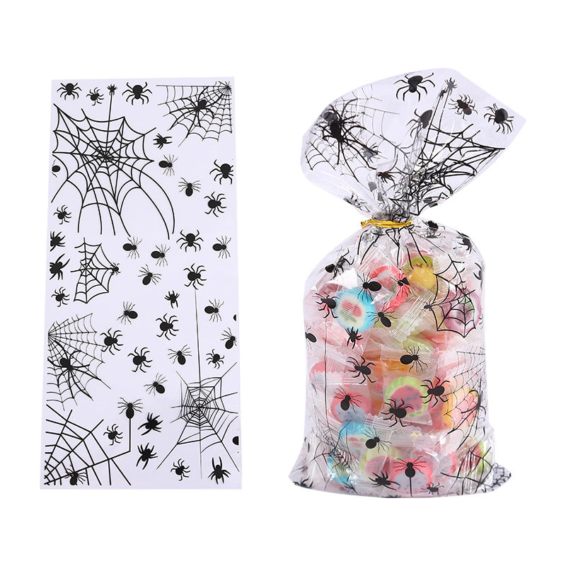 Wholesale Halloween Series Transparent Cellophane Spider Color Printing Packaging Bag