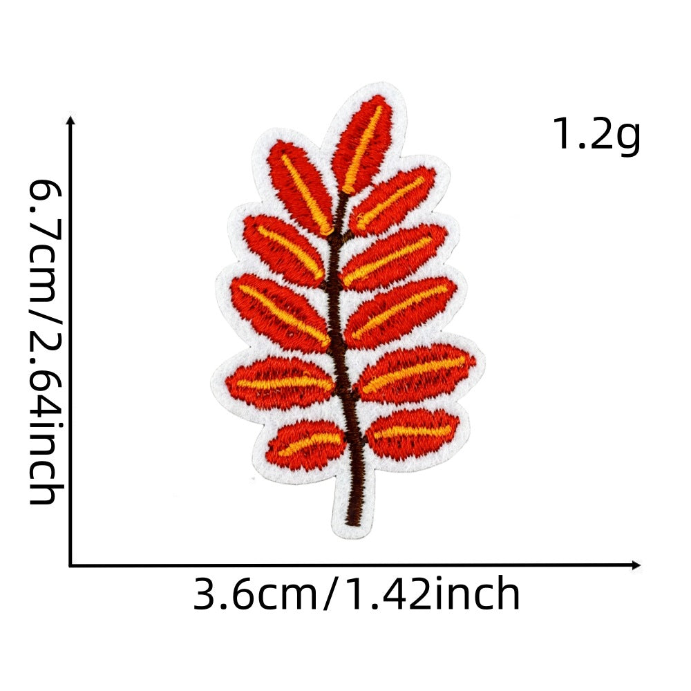 Wholesale Cartoon Autumn Harvest Embroidered Patches Pumpkin Maple Leaf Honey Pot Party Applique Decorative Craft Supply For Clothing Resale
