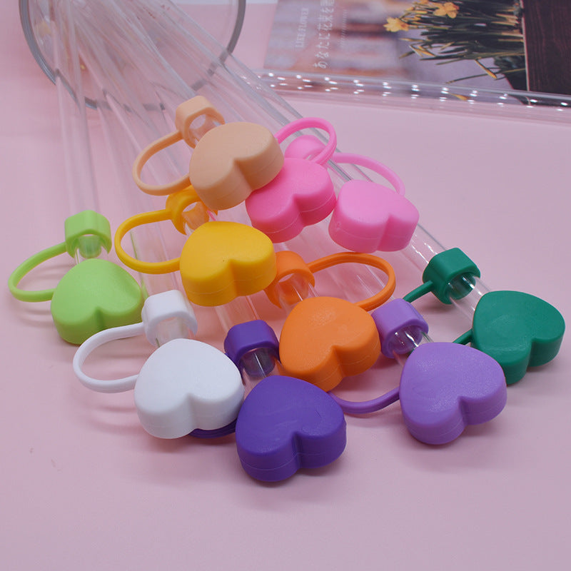 Wholesale Random 100pcs 3D color love 10MM dust plug straw accessories