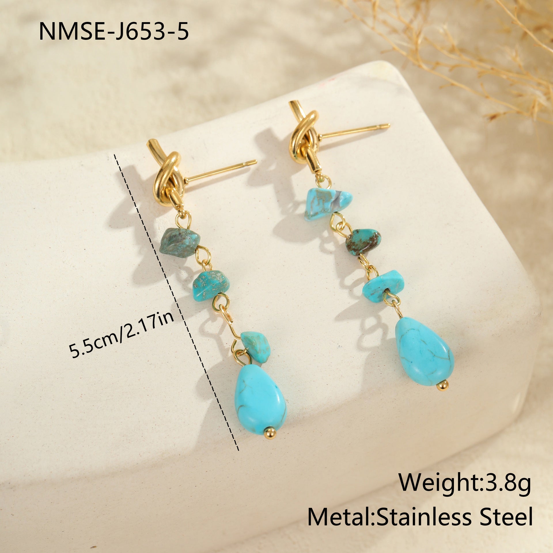 Wholesale Turquoise natural stone Necklace Set