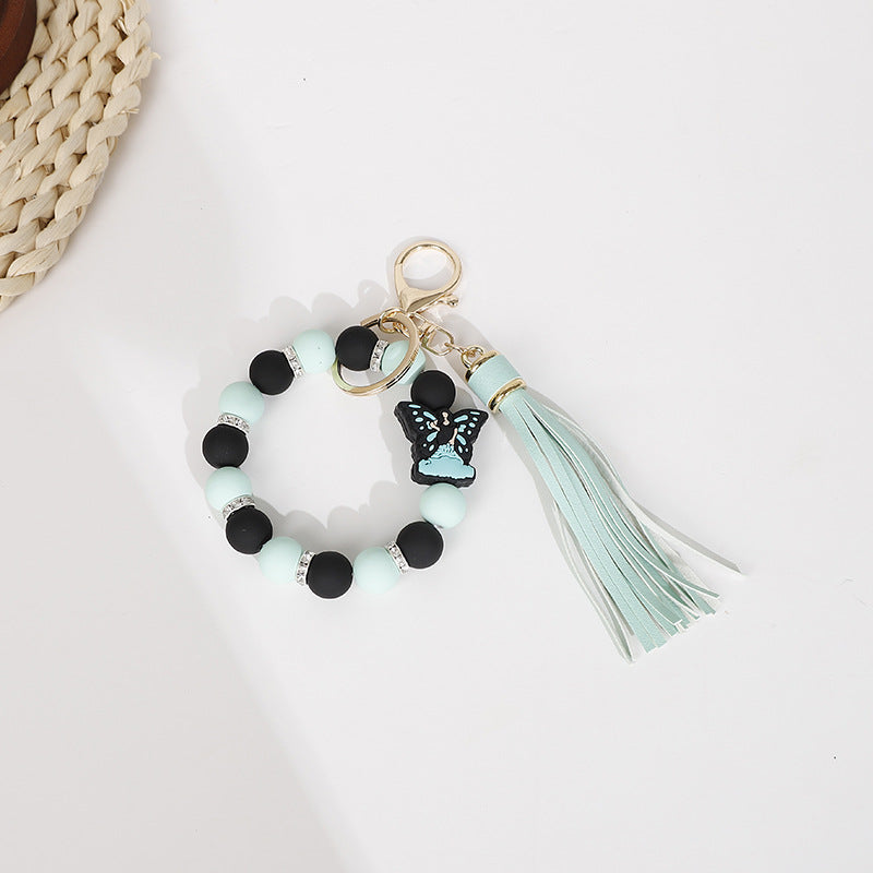 Wholesale 10pcs New Halloween Ghost Butterfly Fairy Silicone Tassel Wrist Keychain