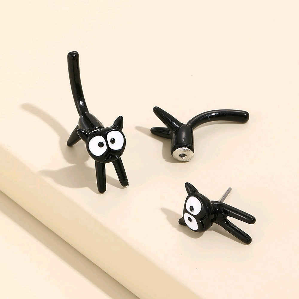 Wholesale 2pairs/pack Cute Kitten Simple Detachable Earrings