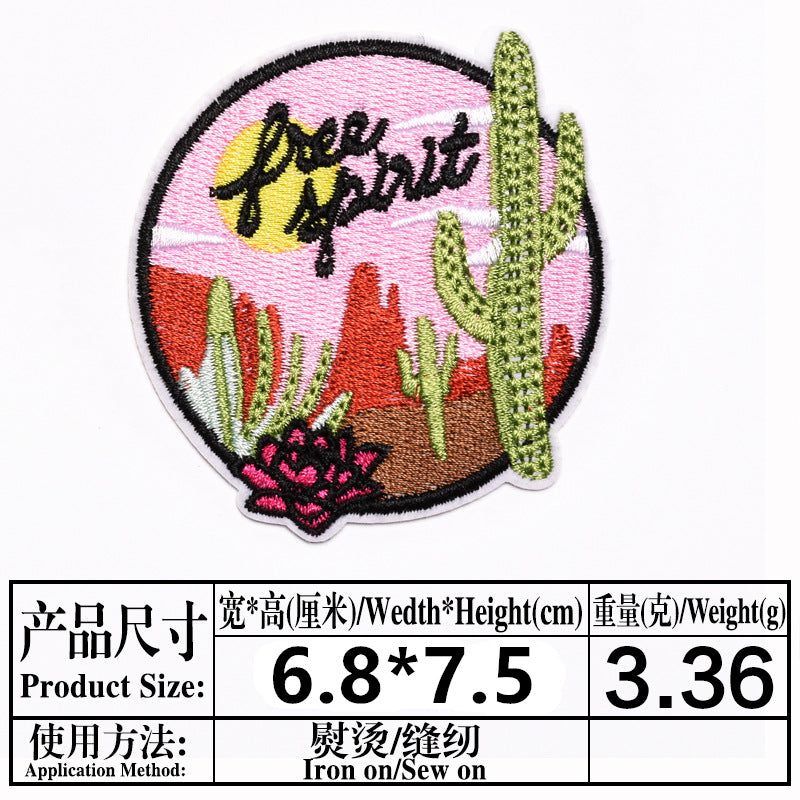 Wholesale Stylish Cartoon Embroidered Iron On Twill Patch For Clothing And Bags DIY Decorative Accent