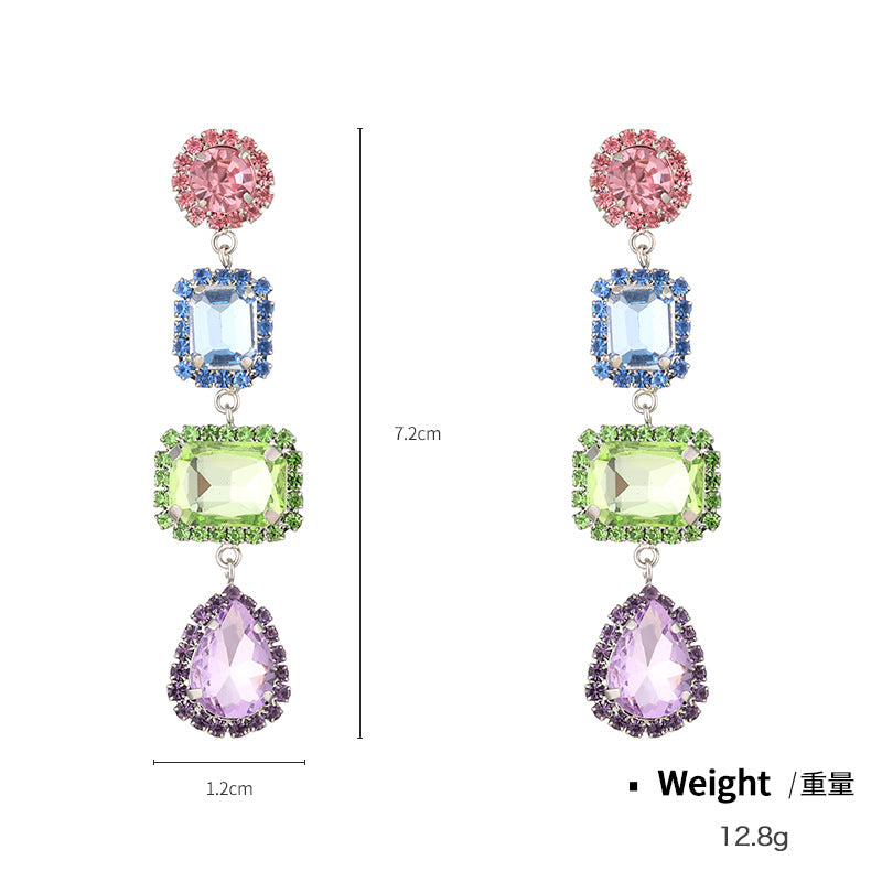 Wholesale Cyberpunk Dopamine Colorful Tassel Earrings