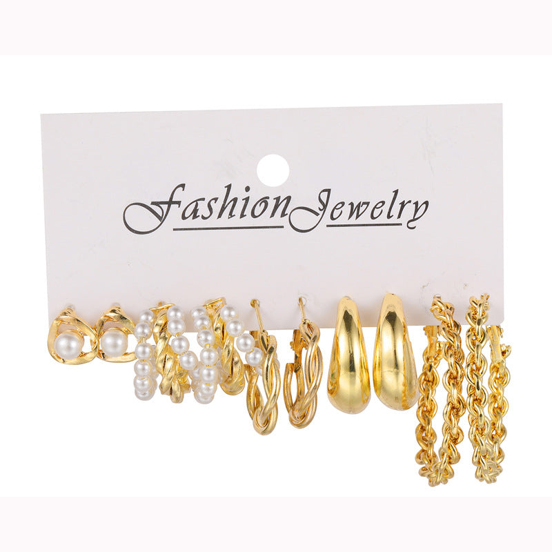 Wholesale Metal Hoop Square Geometric Earrings