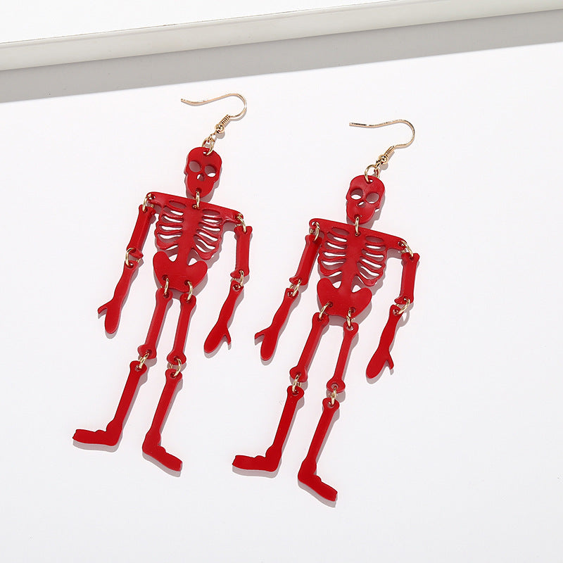 Pendientes de esqueleto acrílico de Halloween al por mayor