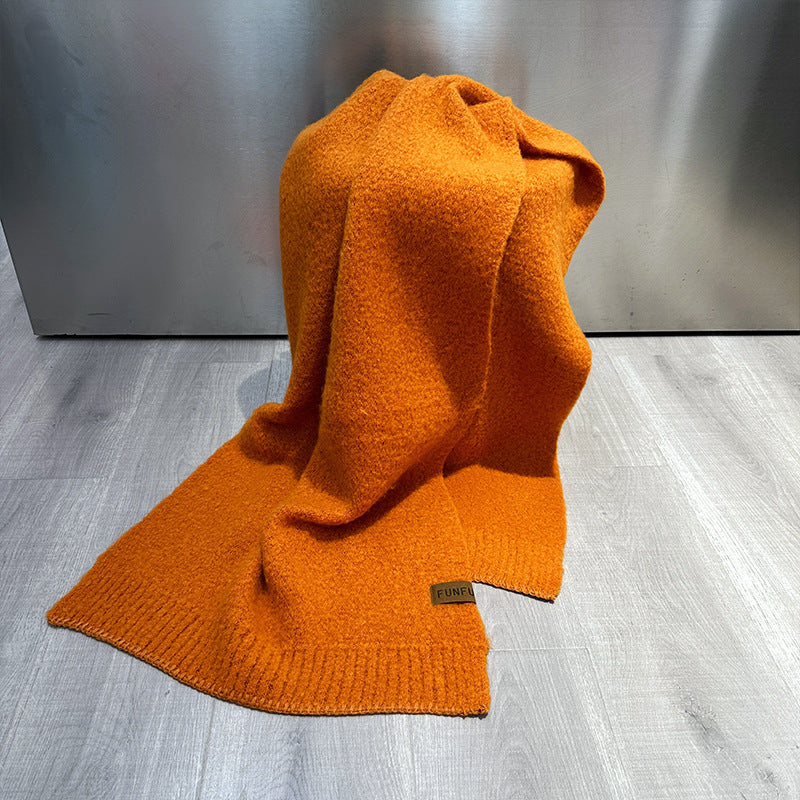 Wholesale Autumn and Winter Warm Solid Color High-end Knitted Scarf