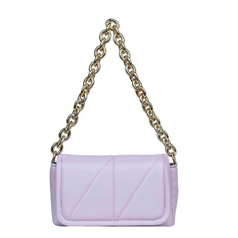 Wholesale Solid Color Casual Simple Chain Shoulder Armpit Small Square Bag