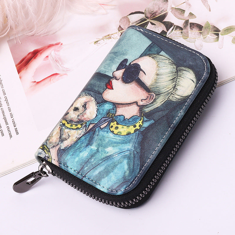 Wholesale Cartoon Character Creative Printing Card Holder Large Capacity Card Holder Zipper Coin Purse
