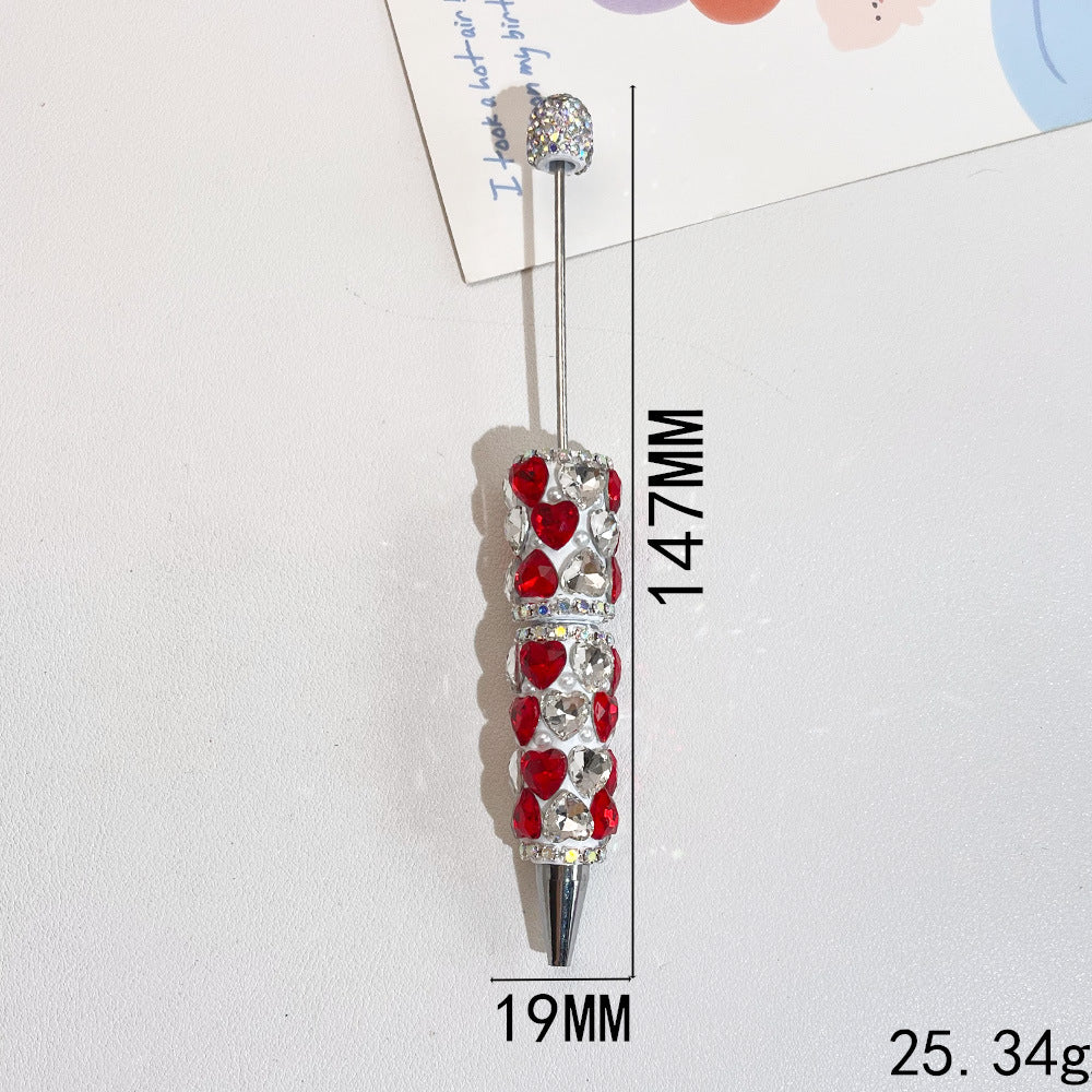 Wholesale 5pcs Heavy Heart Full of Diamond Fancy Beadable Pens