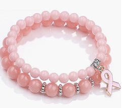 Wholesale Women S Pink Ribbon Bow Crystal Bracelet Cancer Awareness Pendant Charm Holiday Gift Jewelry Accessory