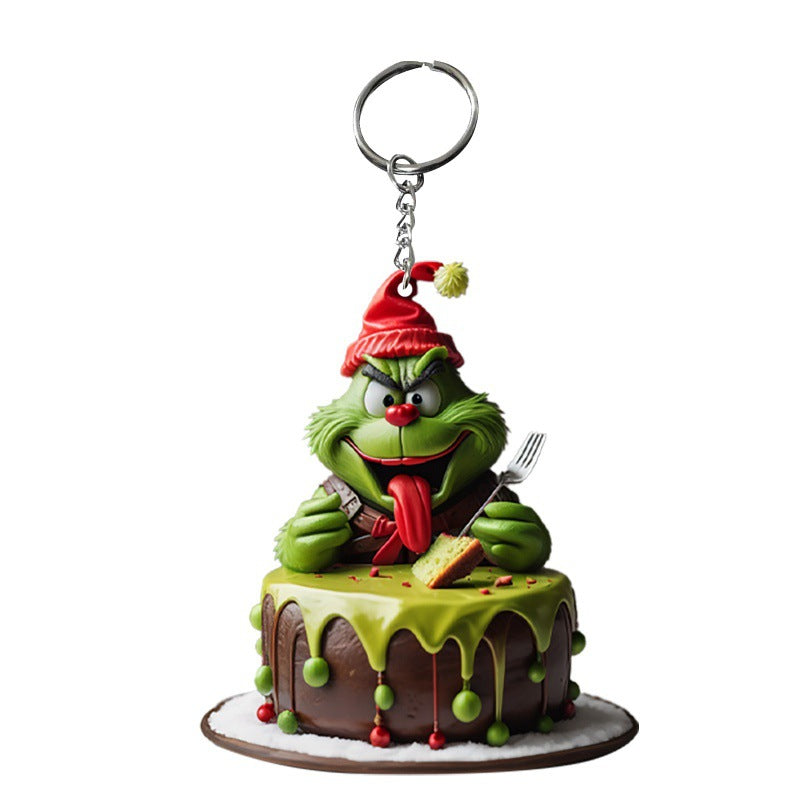 Wholesale Christmas Cake Gift Acrylic Keychain
