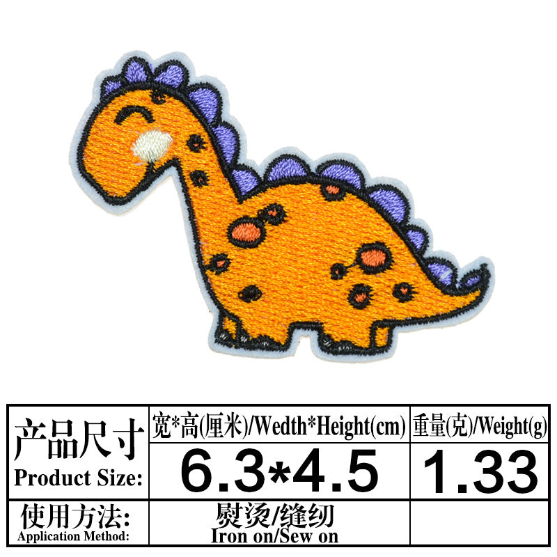 Wholesale Stylish Dinosaur Twill Embroidered Patch Iron On Applique For DIY Clothing And Bag Decoration