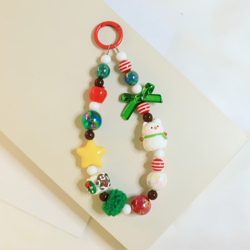 Wholesale 10pcs Christmas Beaded Keychain