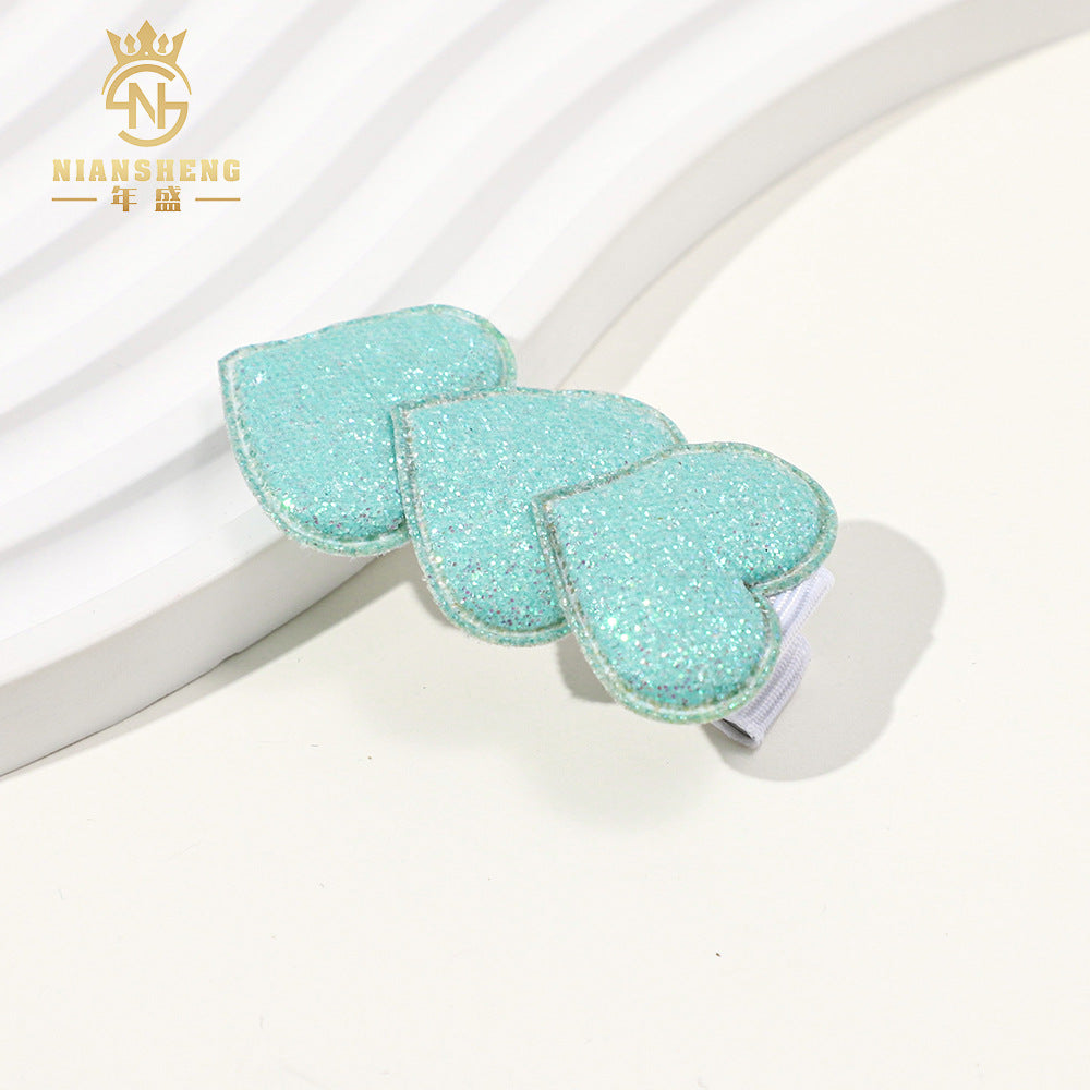 Wholesale Fine powder Valentine's Day heart children's hairpin