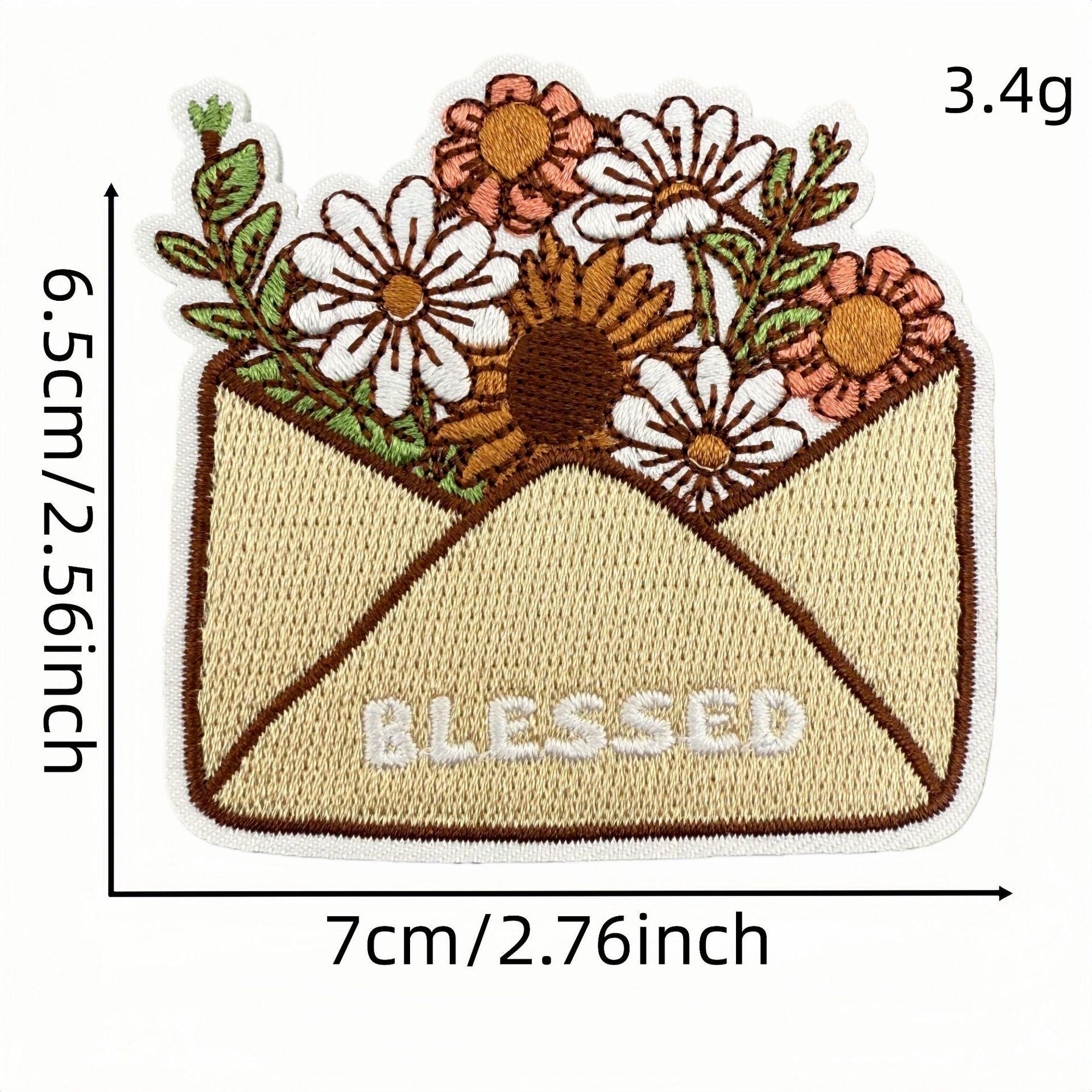 Wholesale Polyester Embroidered Patches Bohemian Cartoon English Iron On Badges For DIY Craft Supply