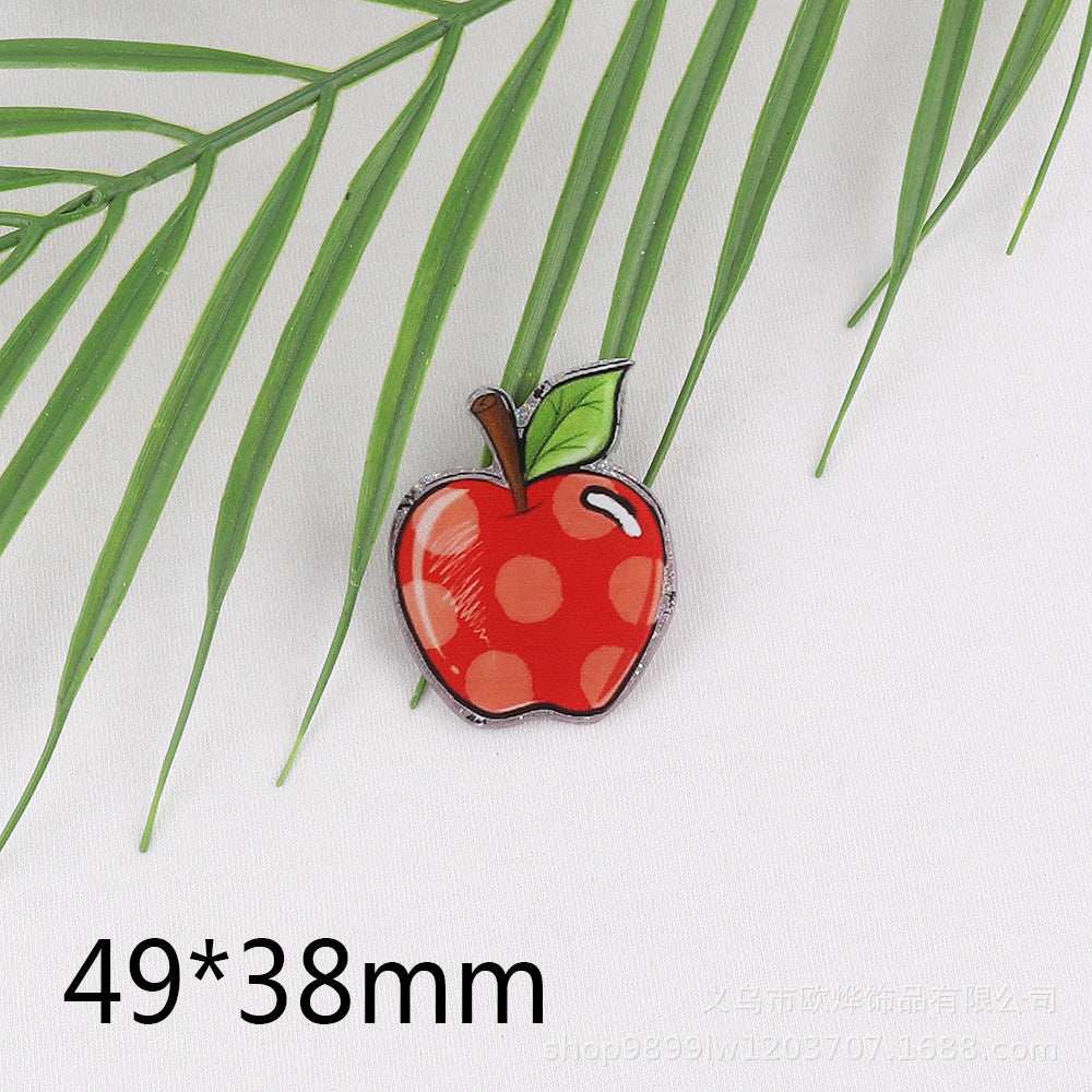 Wholesale 10pcs/pack New Cartoon Apple Drink Bottle Acrylic DIY Patch