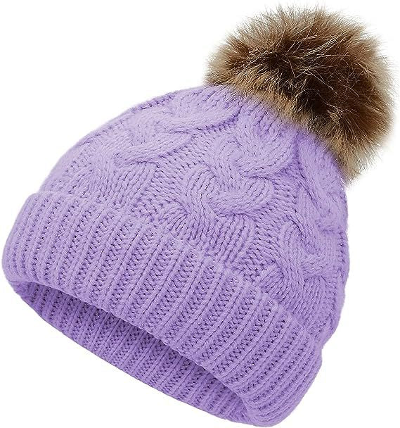 Wholesale Autumn and Winter Children's Wool Ball Thickened Baby Versatile Knitted Twist Warm Kids Beanie