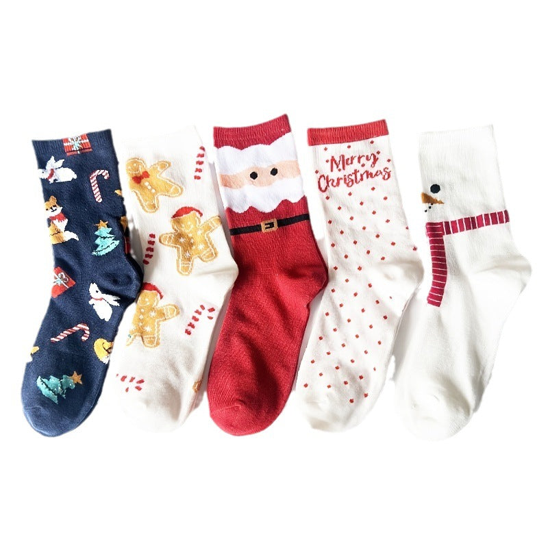 Wholesale Autumn and Winter Cartoon Christmas Elk Stockings Christmas Women's Socks