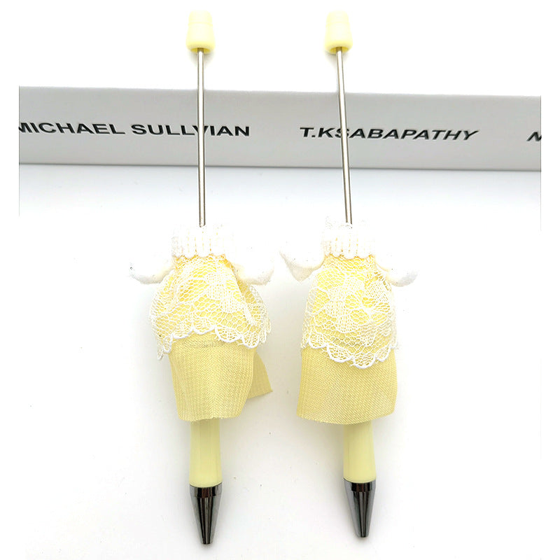 Wholesale Beadable Pens Long Skirt Doll Lace Cloth DIY Ballpoint Pen