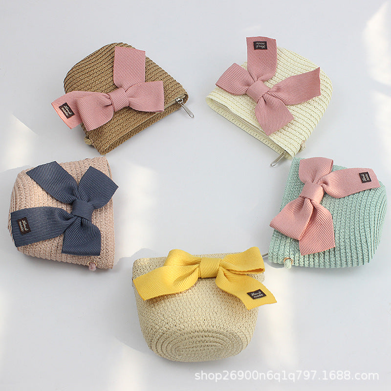 Wholesale Bowknot Sweet and Lovely Paper Grass Kids Hat