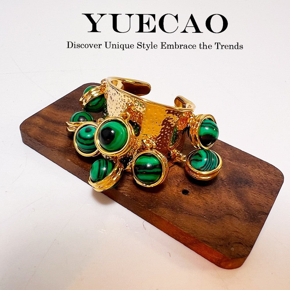 Wholesale Vintage Malachite Open Ring Bracelets