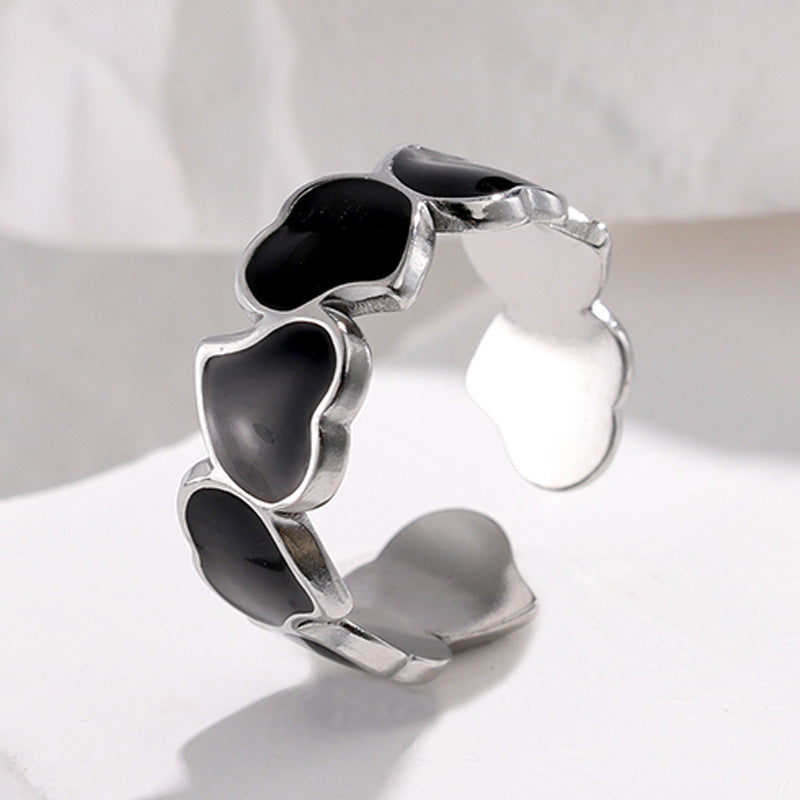 Wholesale Titanium Steel Oil Dripping Open Ring