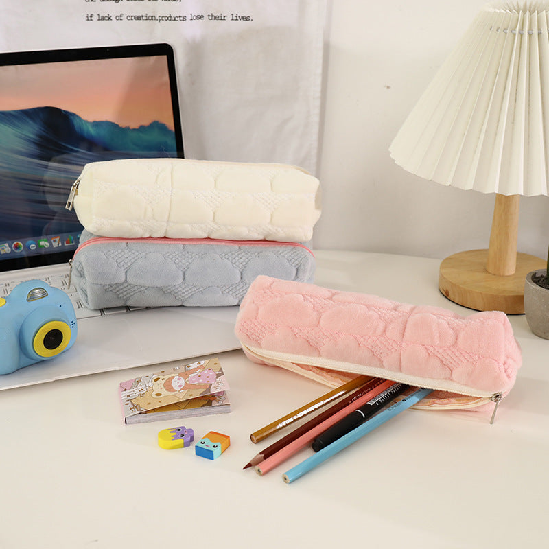 Wholesale Short Plush Cloud Pencil Case