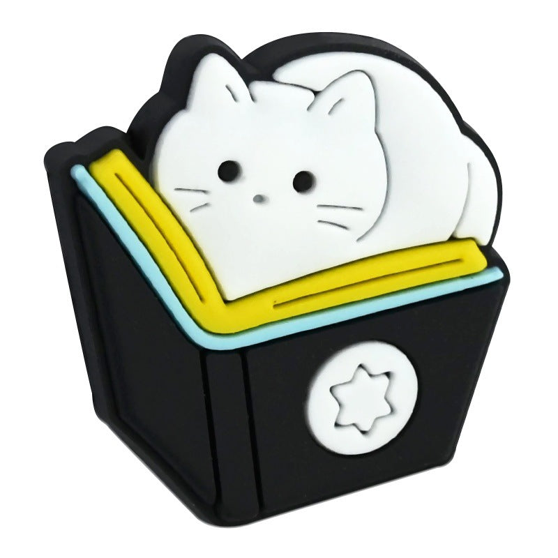 Wholesale Random 100pcs Creative Cartoon Black Cat Shape Pvc Soft Glue Beads