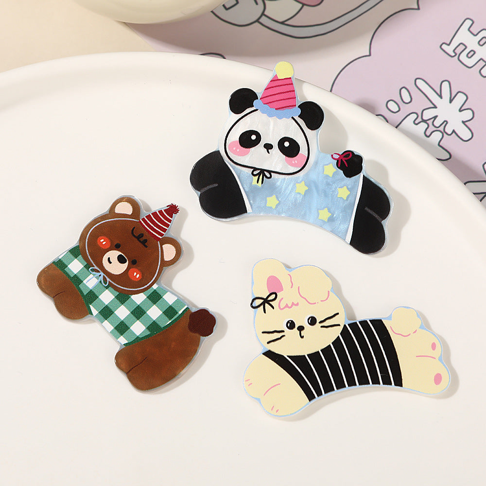 Wholesale 10pcs Colorful and cute cartoon animals Acrylic Flatback