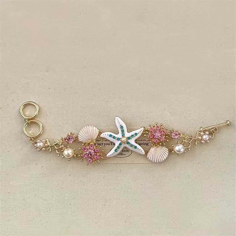 Wholesale Colorful starfish shell pearl necklace