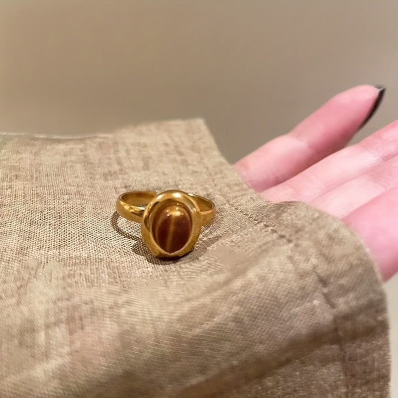 Wholesale Golden Sunflower Tiger Eye Ring