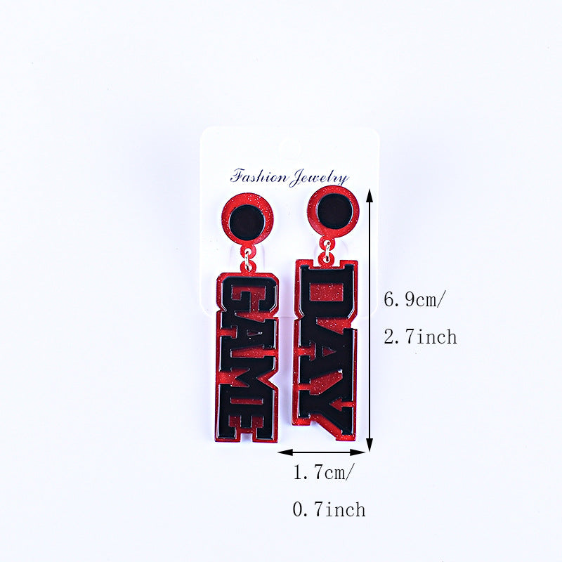 Wholesale Rugby English Letter Game Day Acrylic Earrings