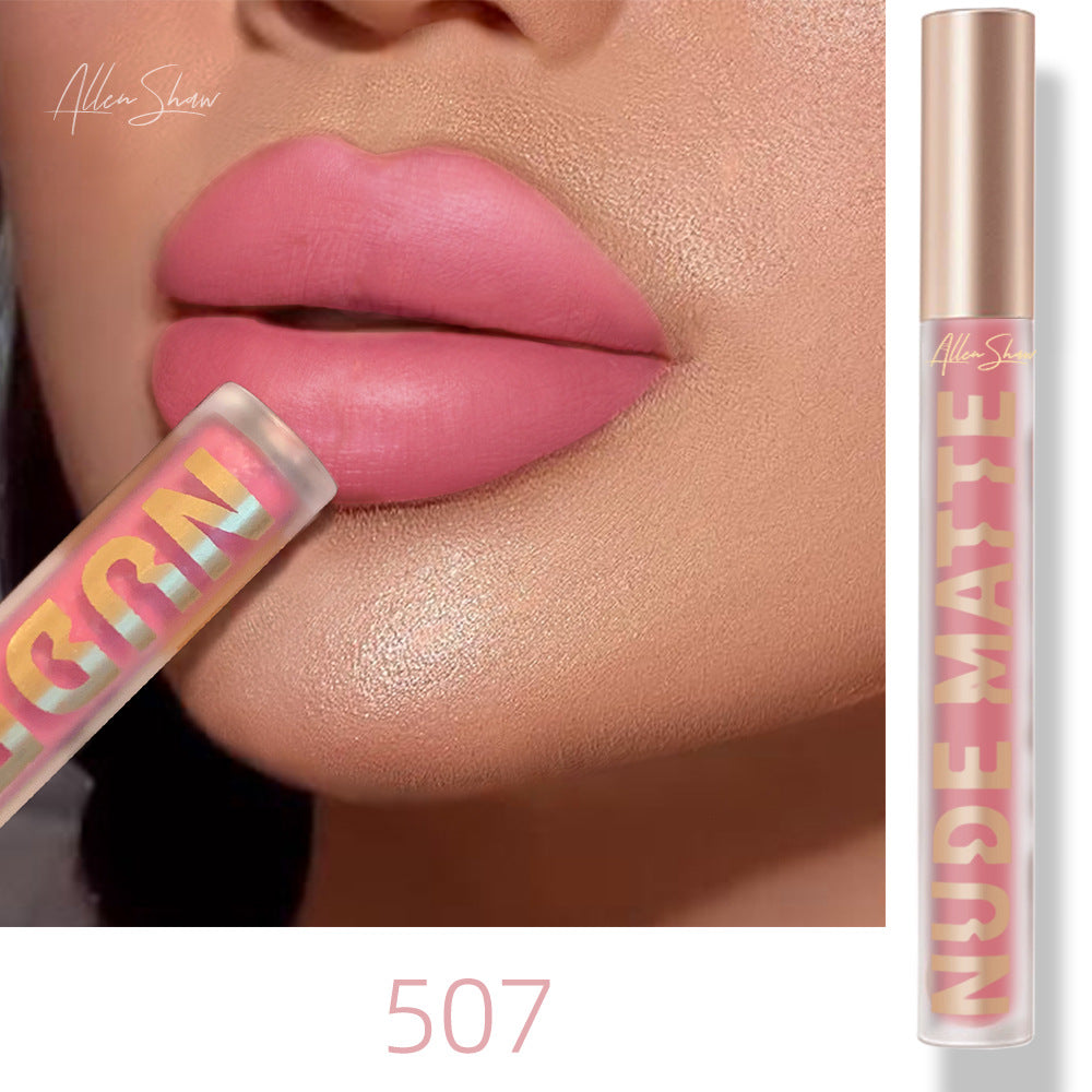 Wholesale Allen Shaw Matte Matte Liquid Lip Gloss Lip Gloss Colorfast Lip Gloss
