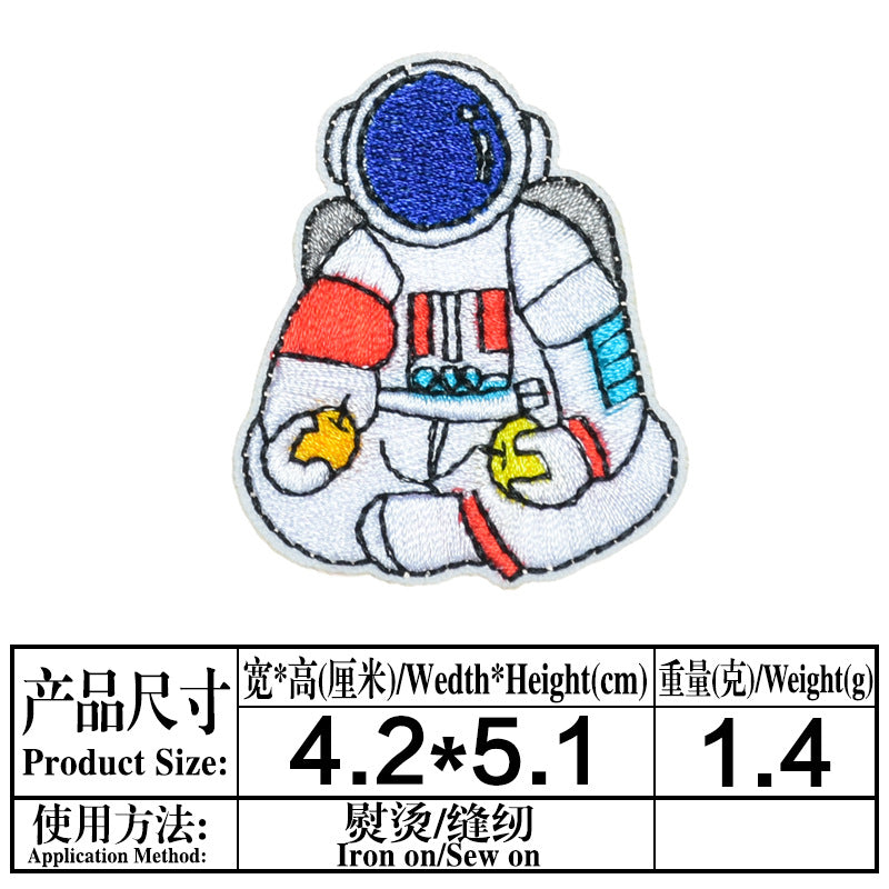 Wholesale Space Astronaut Embroidered Patch Twill Fabric DIY Craft Supply Decorative Towel Home Decor
