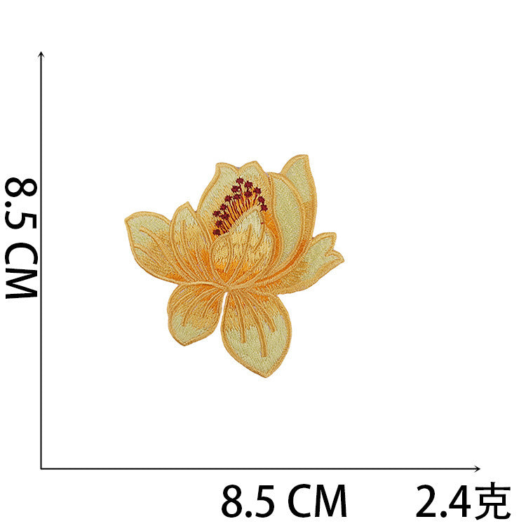 Wholesale Polyester Iron On Embroidery Patch Butterfly Floral Design For Clothing Decorative DIY Craft Supply